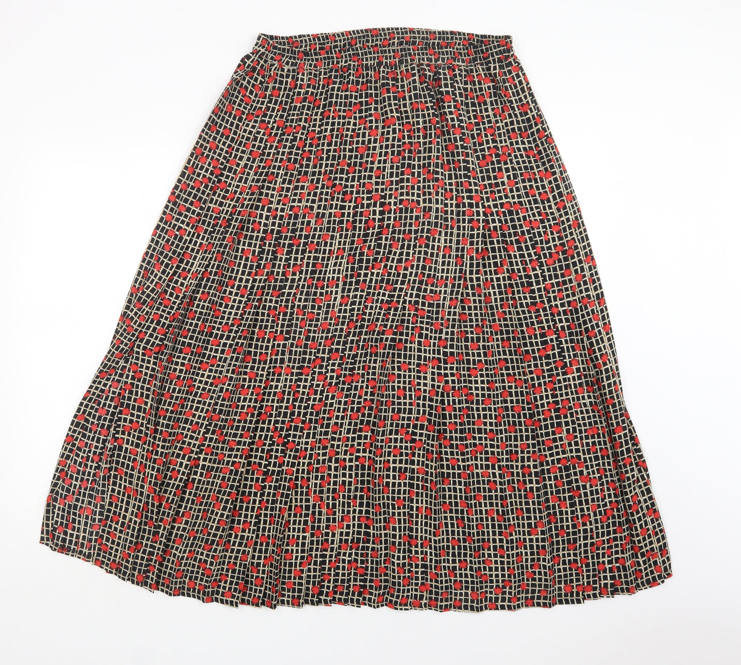Precis Petite Womens Black Floral Polyester A-Line Skirt Size L