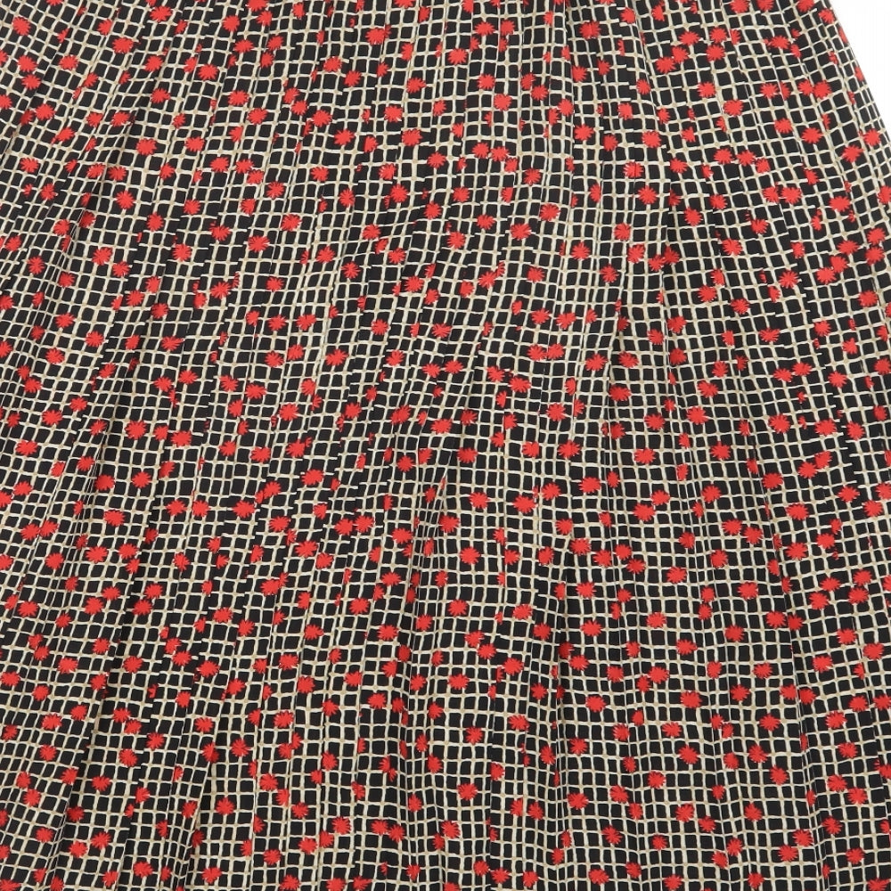 Precis Petite Womens Black Floral Polyester A-Line Skirt Size L