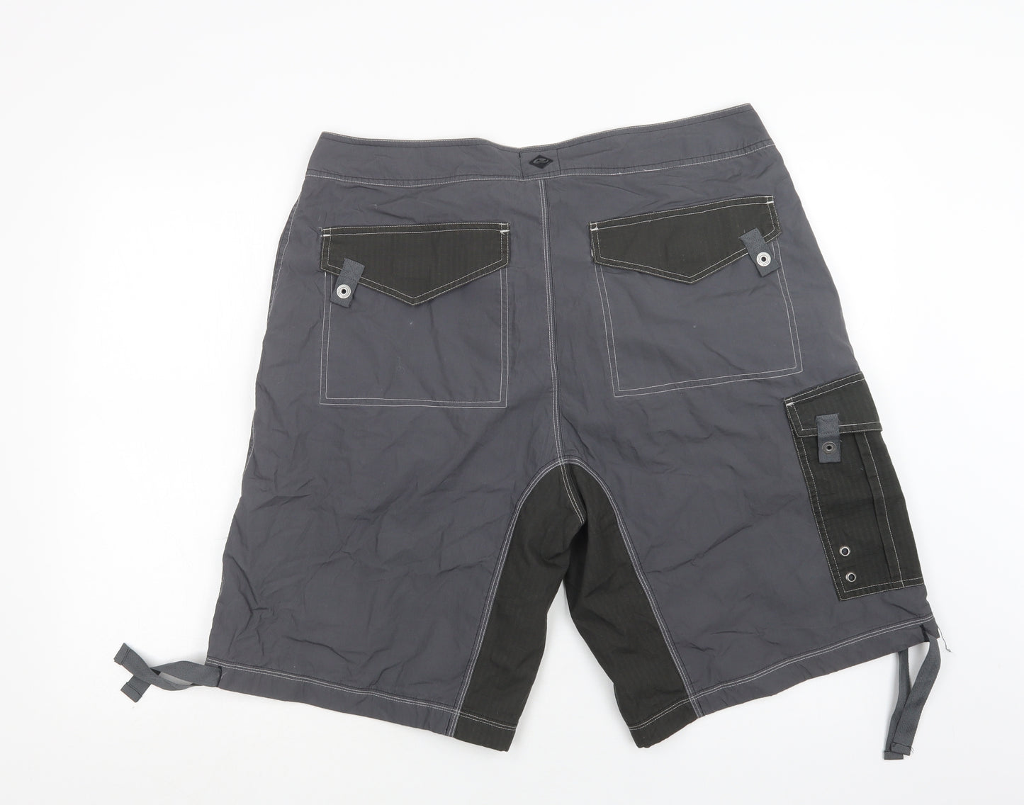 NEXT Mens Grey  Cotton Cargo Shorts Size 38 L12 in Regular Button