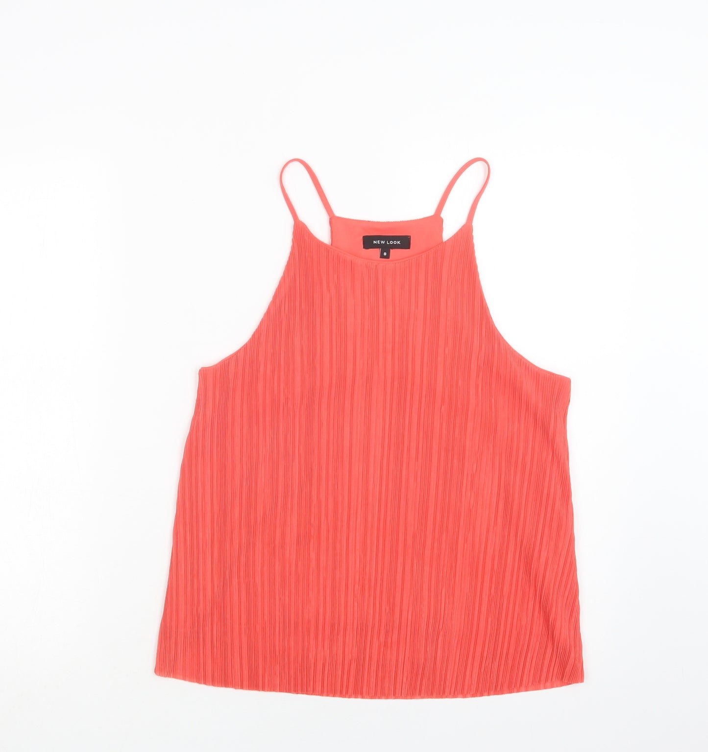 New Look Womens Pink  Polyester Camisole Blouse Size 8 Round Neck