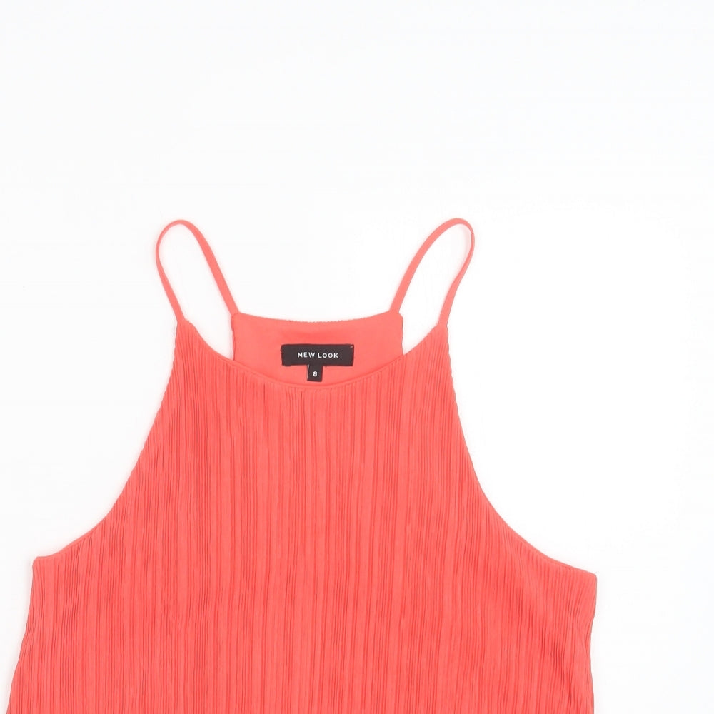 New Look Womens Pink  Polyester Camisole Blouse Size 8 Round Neck