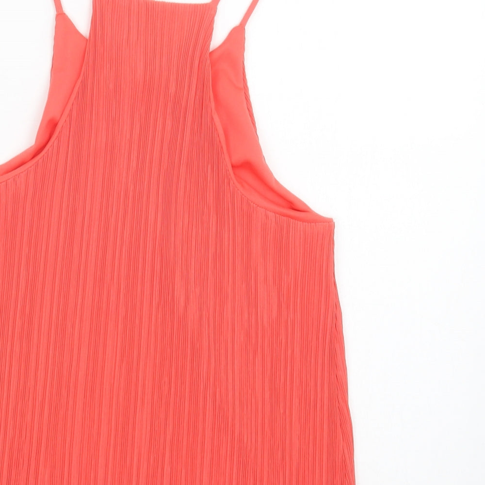 New Look Womens Pink  Polyester Camisole Blouse Size 8 Round Neck