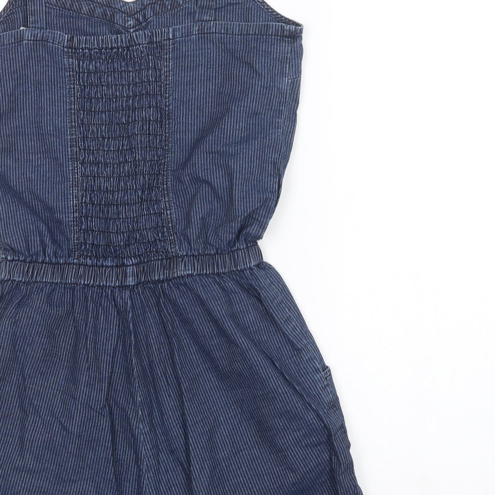 Miss Selfridge Womens Blue  Cotton Playsuit One-Piece Size 10
