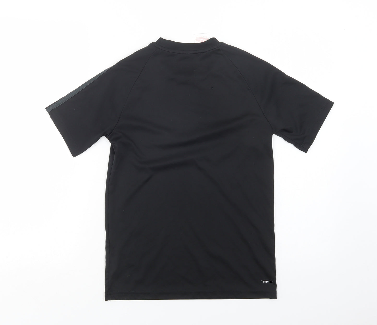 adidas Boys Black  Polyester Basic T-Shirt Size 11-12 Years Crew Neck