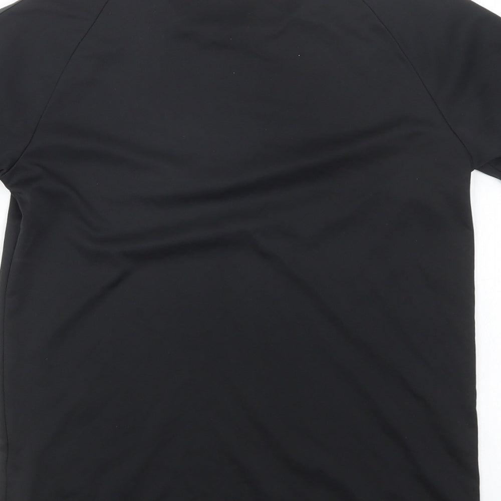 adidas Boys Black  Polyester Basic T-Shirt Size 11-12 Years Crew Neck