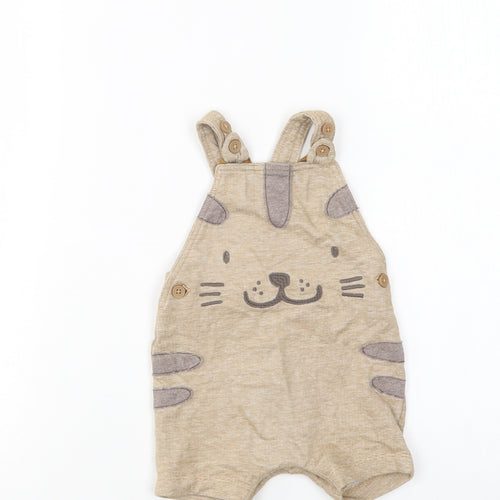 George Baby Beige  Cotton Jogger Trousers Size 0-3 Months  Snap - Cute Animal