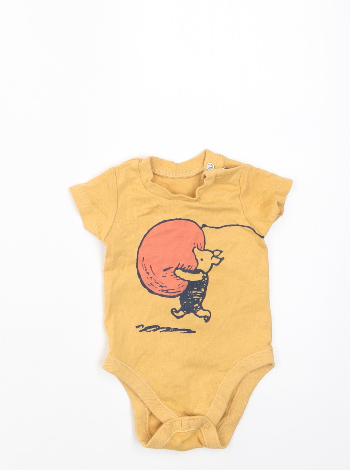 M&S Baby Yellow  Cotton Romper One-Piece Size 0-3 Months  Snap