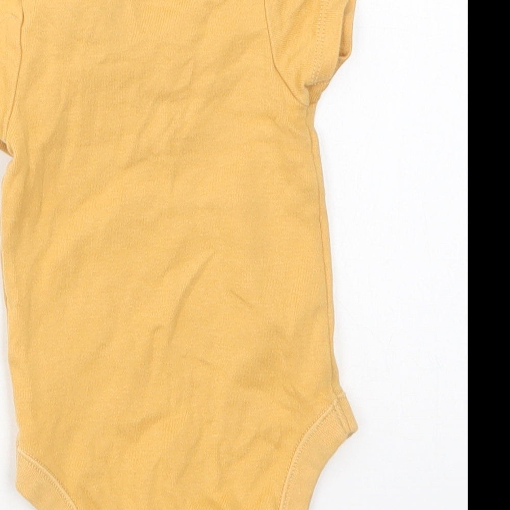 M&S Baby Yellow  Cotton Romper One-Piece Size 0-3 Months  Snap