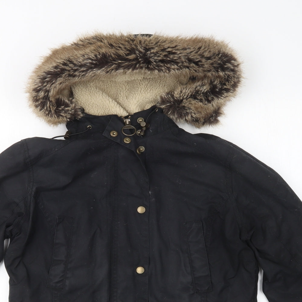 Barbour Womens Black   Parka Jacket Size 10  Zip