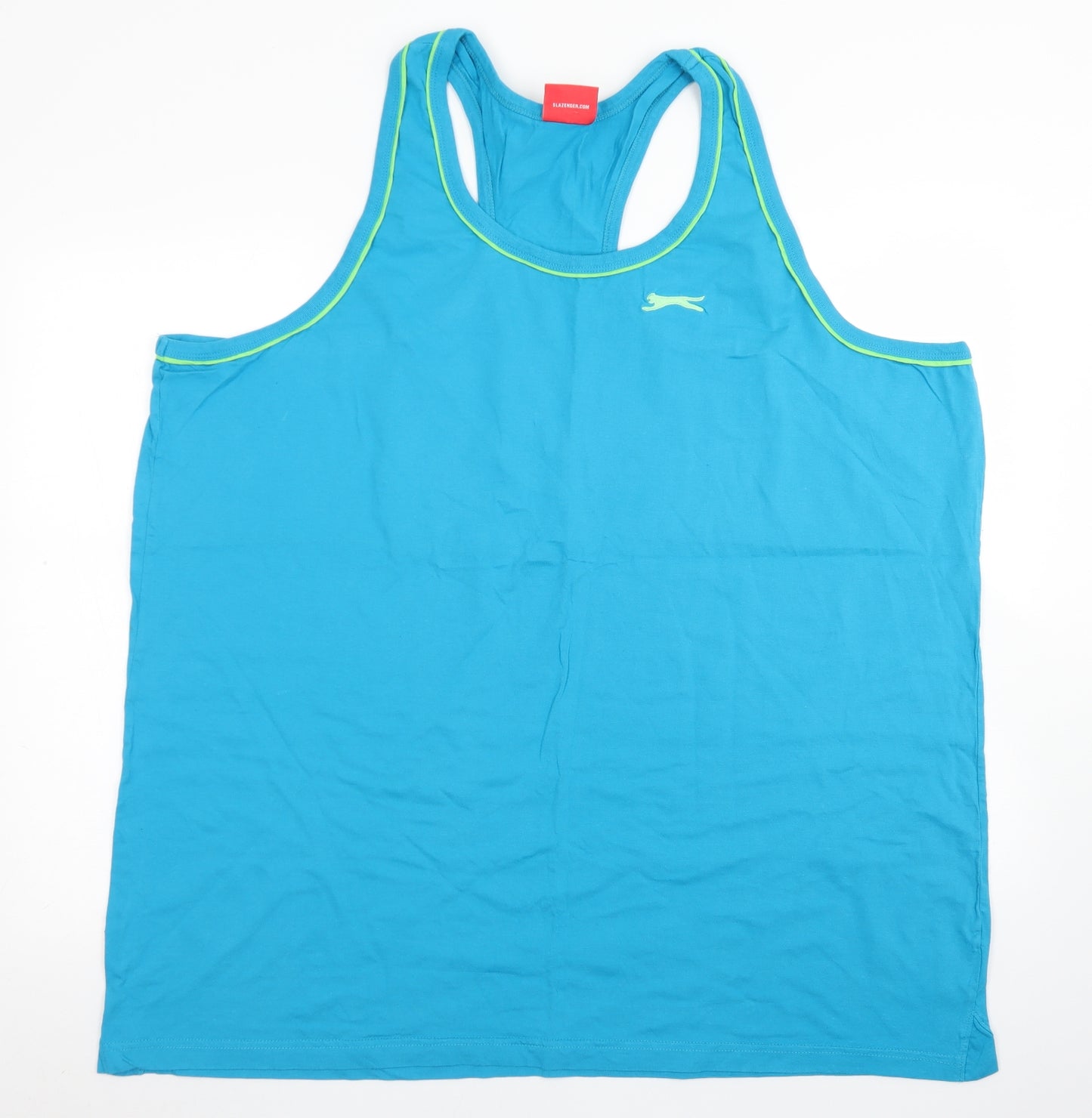 Slazenger Mens Blue  Cotton  T-Shirt Size 4XL Square Neck  - Tank Top