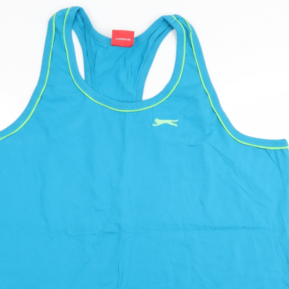 Slazenger Mens Blue  Cotton  T-Shirt Size 4XL Square Neck  - Tank Top
