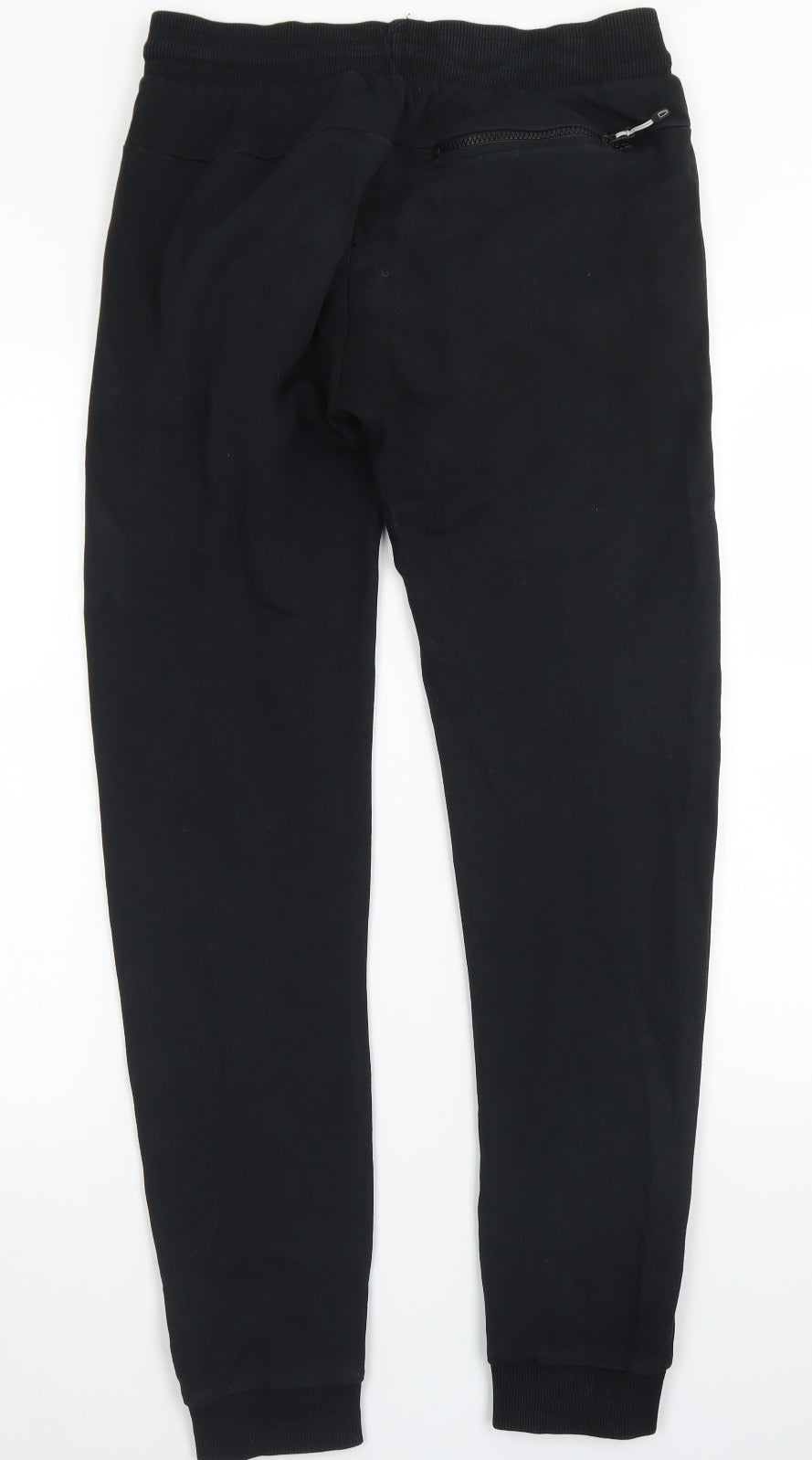 NEXT Mens Black  Cotton Jogger Trousers Size M L30 in Slim Drawstring