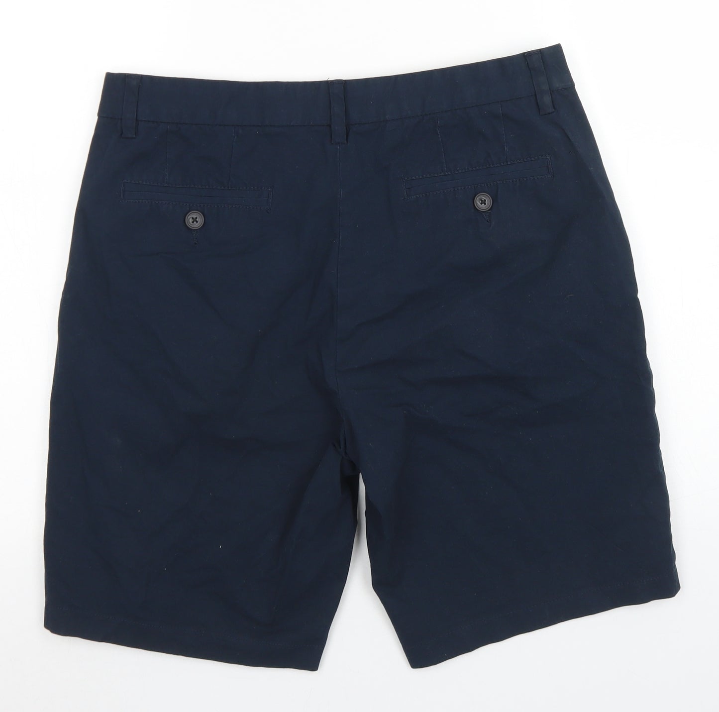 Denim Co Mens Blue  Cotton Chino Shorts Size 32 in  Regular Button
