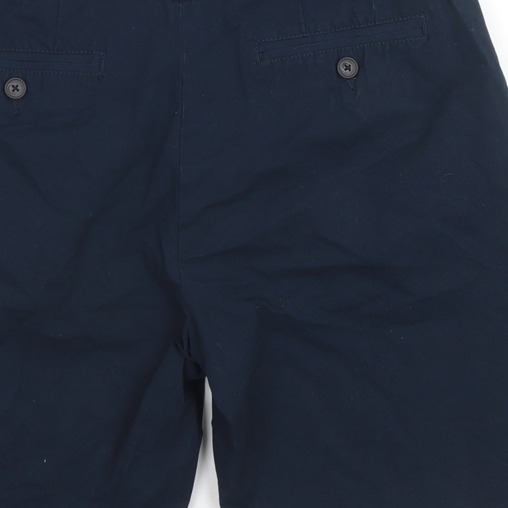 Denim Co Mens Blue  Cotton Chino Shorts Size 32 in  Regular Button