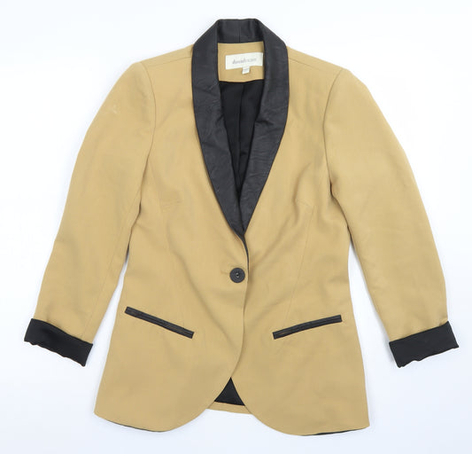 Front view of Daniel Rainn women’s brown polyester jacket blazer, size S