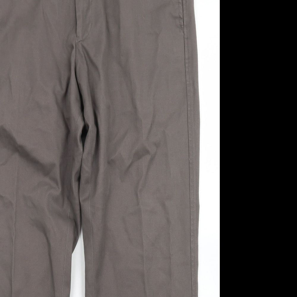 lue Harbour Mens Brown  Cotton Chino Trousers Size 36 in L29 in Regular Button