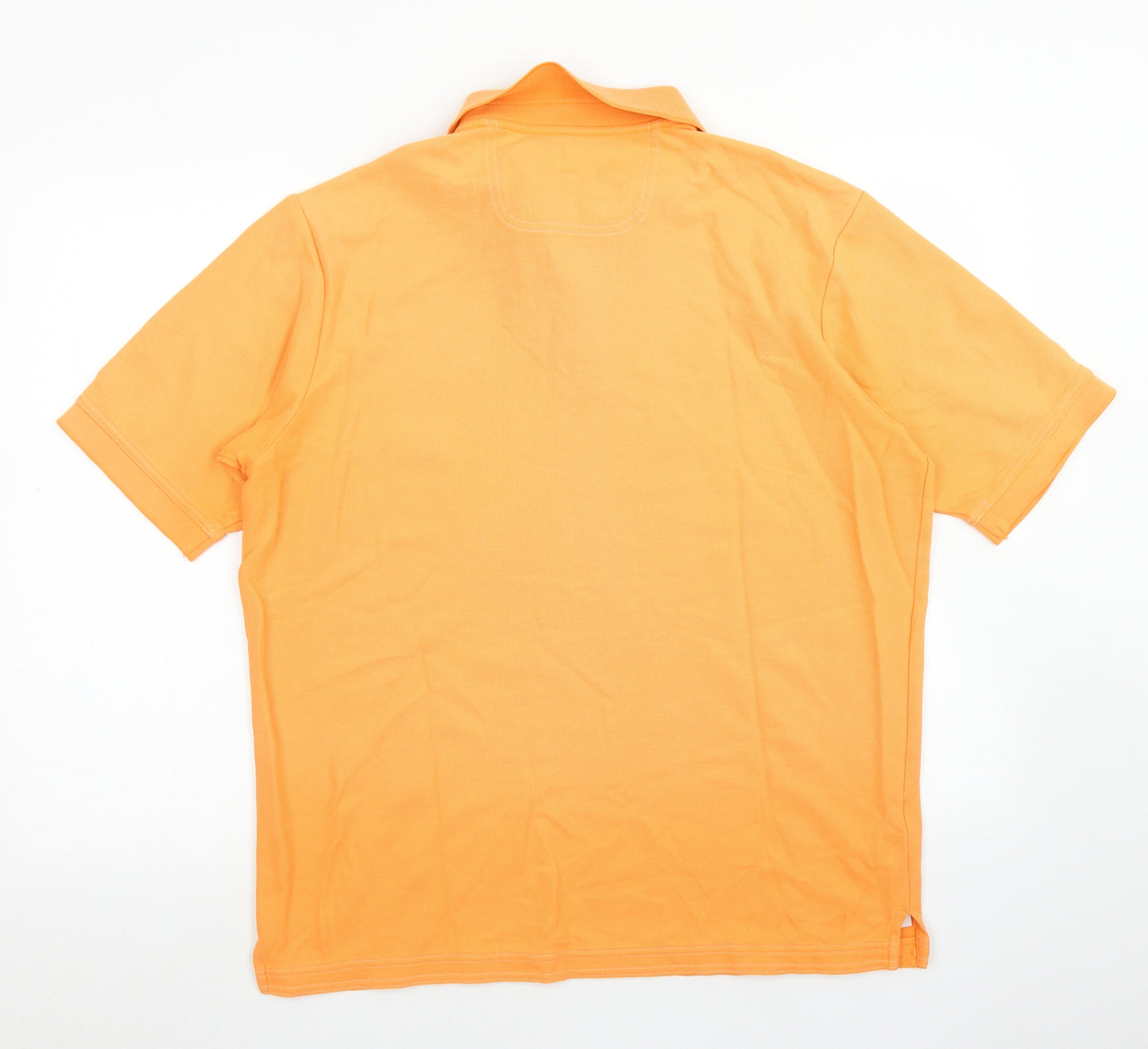 Tommy Bahamas Mens Orange  Cotton  Polo Size M Collared Button