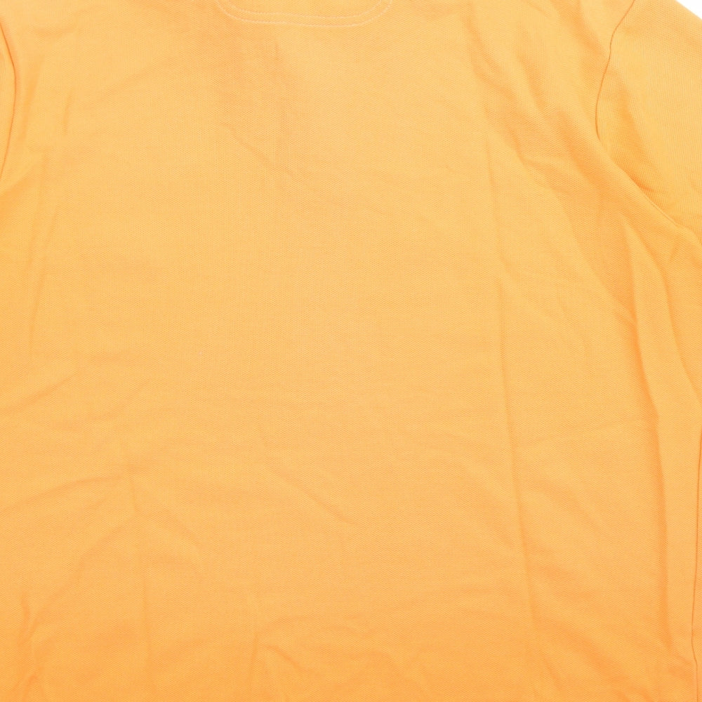 Tommy Bahamas Mens Orange  Cotton  Polo Size M Collared Button