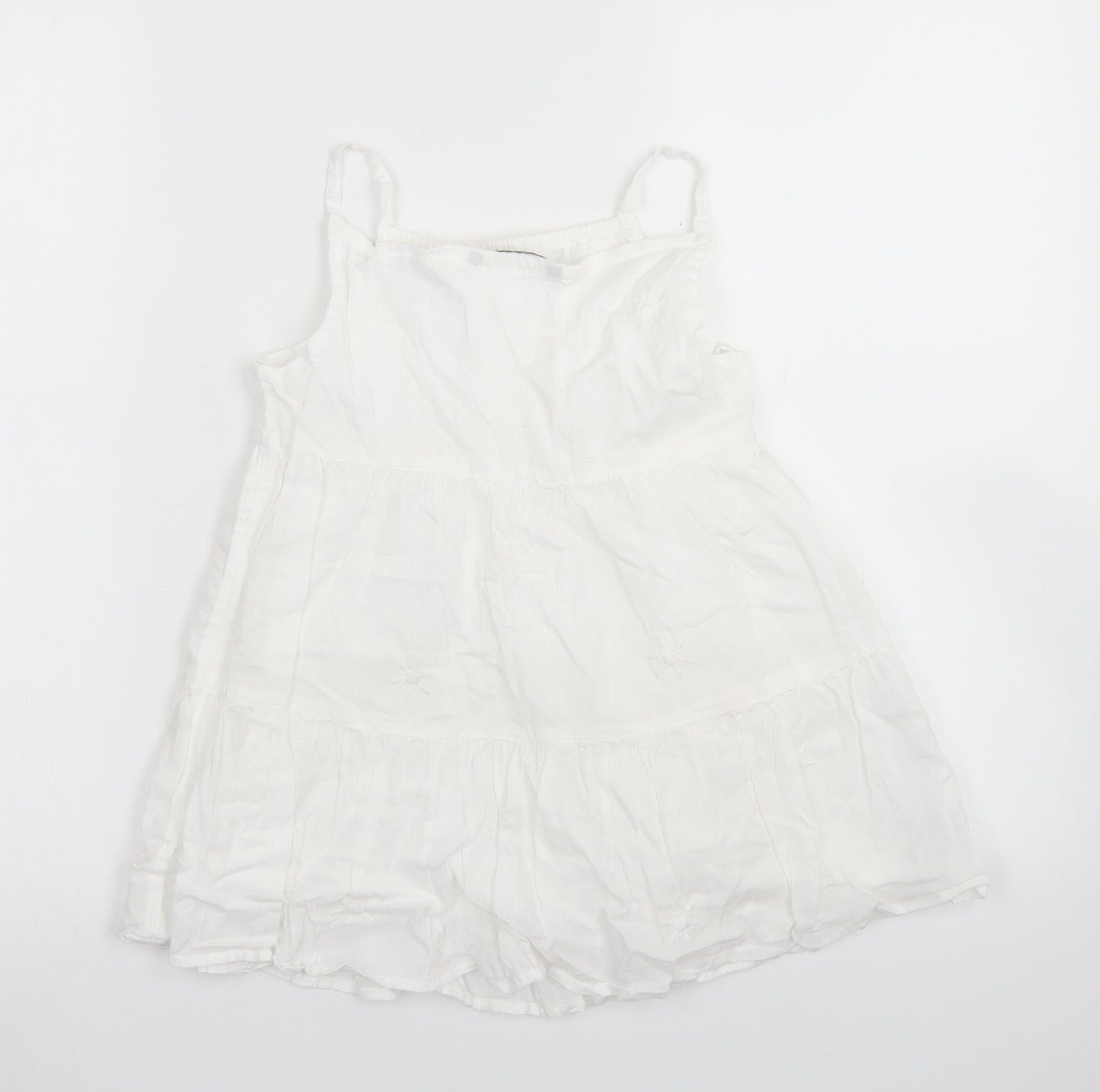 George Girls White  Cotton Camisole Blouse Size 5-6 Years Square Neck