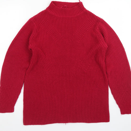 Damart Womens Purple Mock Neck  Acrylic Pullover Jumper Size 14