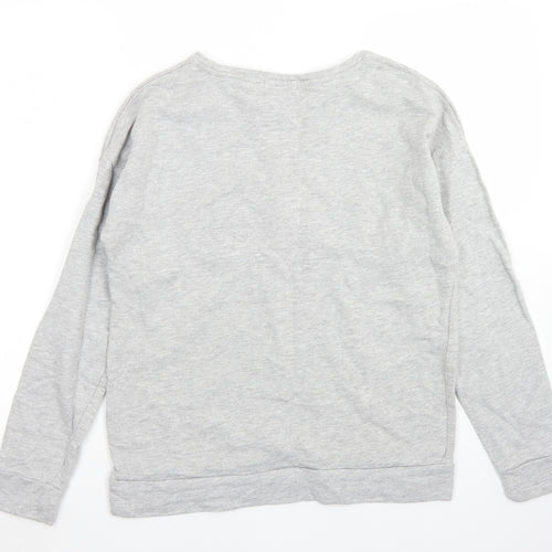 Papaya Womens Grey  Cotton Pullover Sweatshirt Size S