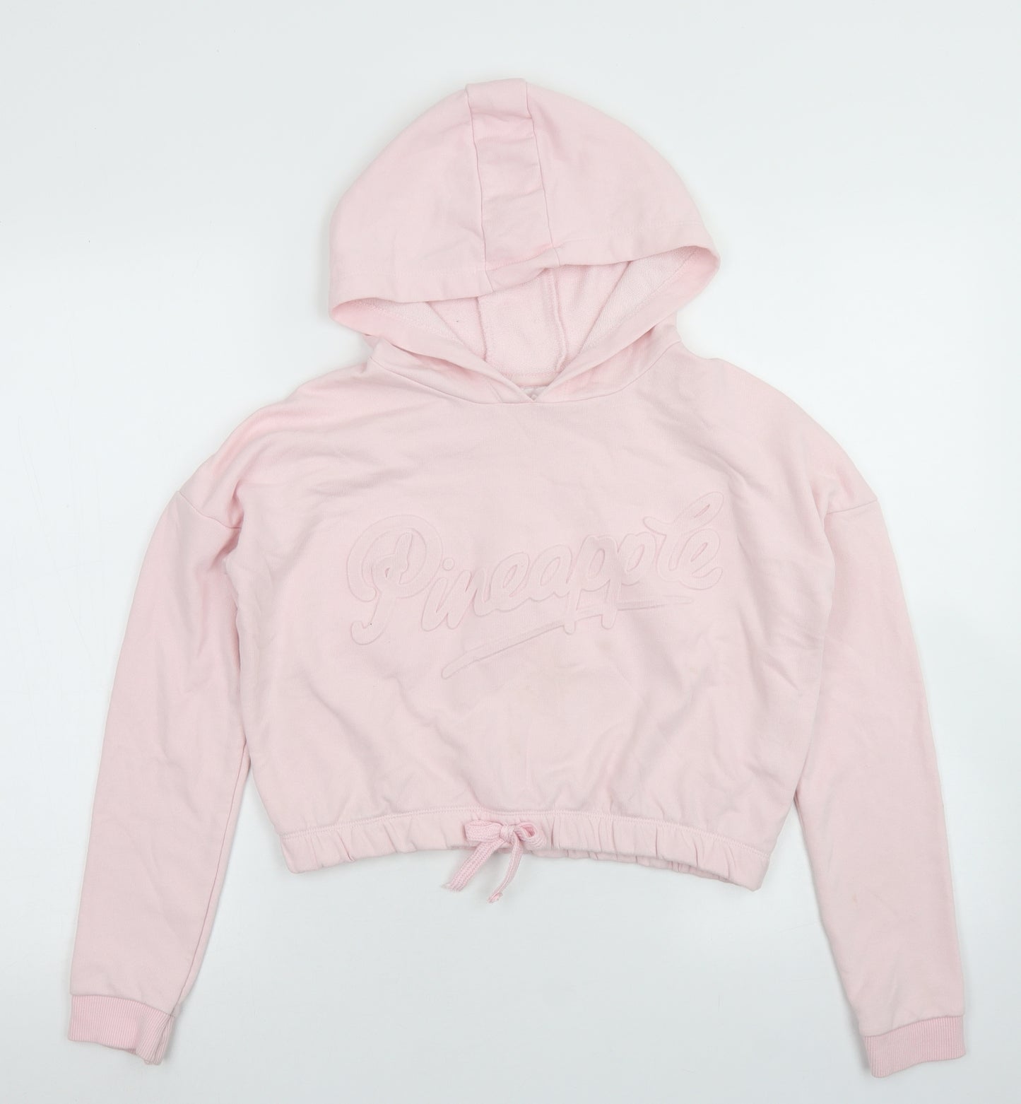 Primark Girls Pink  Cotton Pullover Hoodie Size 10-11 Years   - Cropped