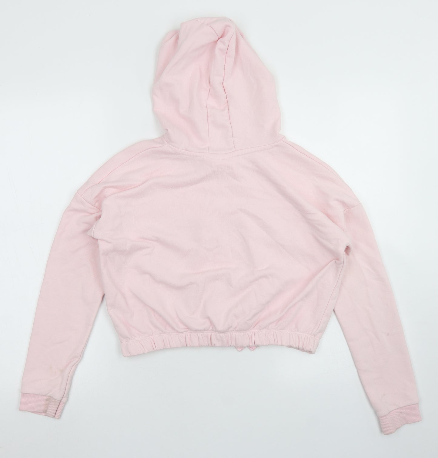 Primark Girls Pink  Cotton Pullover Hoodie Size 10-11 Years   - Cropped
