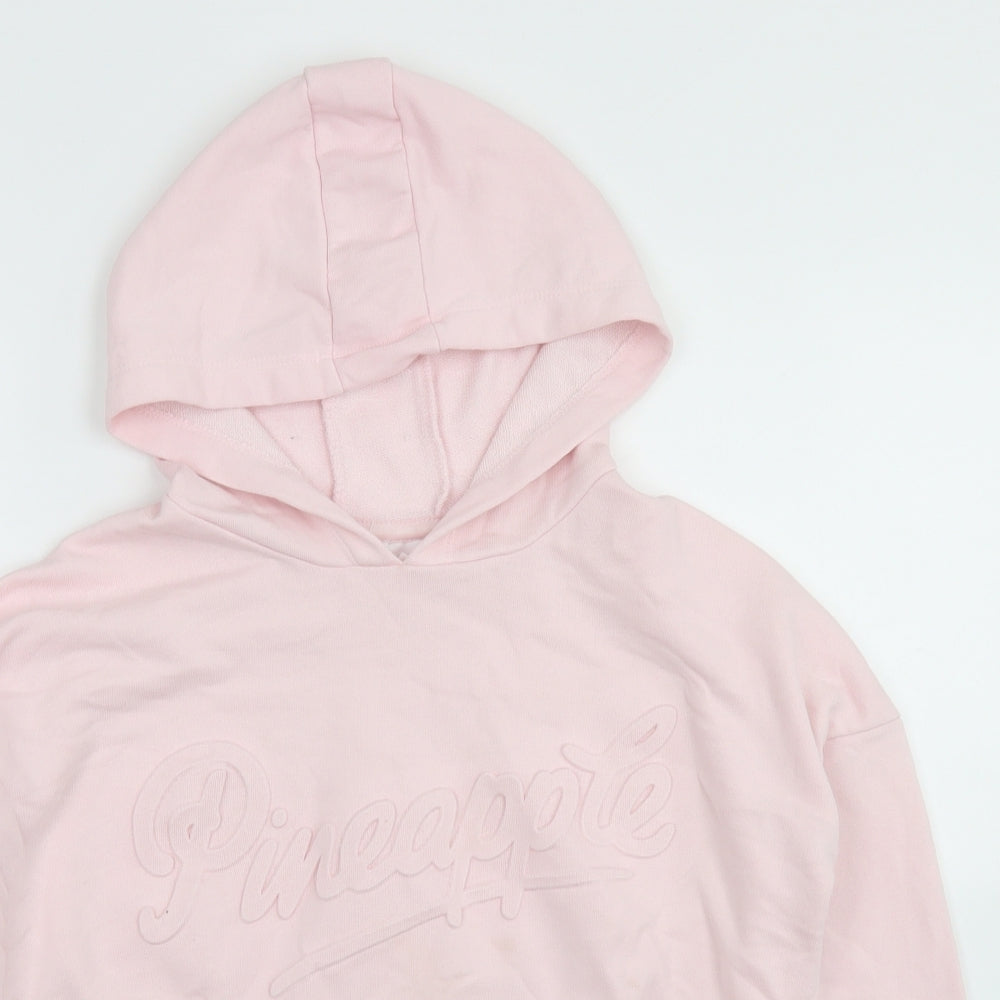 Primark Girls Pink  Cotton Pullover Hoodie Size 10-11 Years   - Cropped