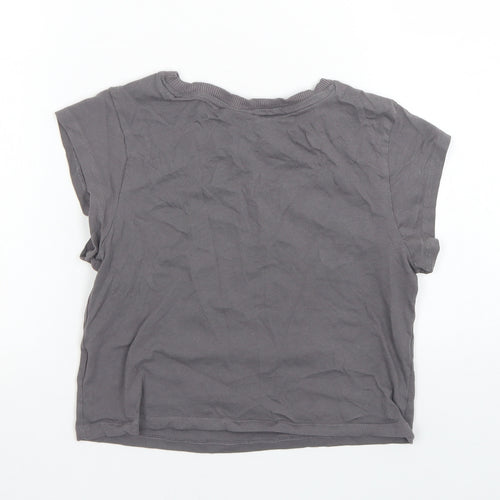 Divided Womens Grey  Cotton Cropped T-Shirt Size S Crew Neck - Kennedy Space Centre