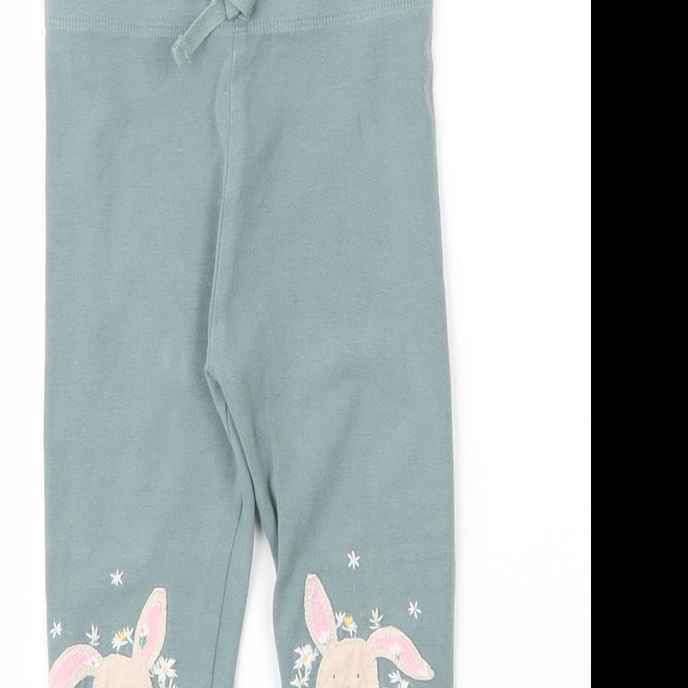 NEXT Girls Green  Cotton Carrot Trousers Size 2 Years  Regular