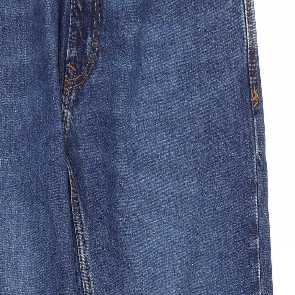 Fat Face Mens Blue  Cotton Straight Jeans Size 36 in L25 in Regular Zip