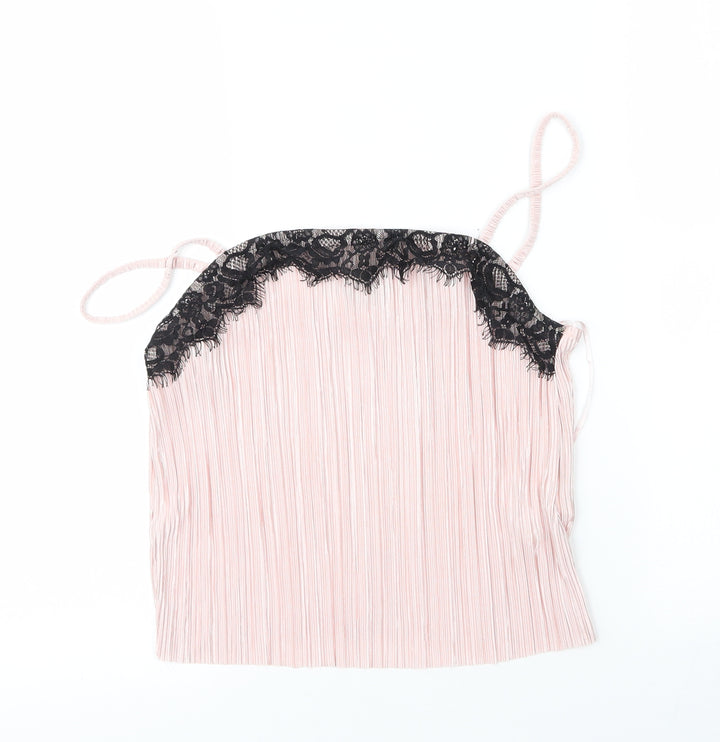 Miss Selfridge Womens Pink  Polyester Camisole Blouse Size 8 Round Neck