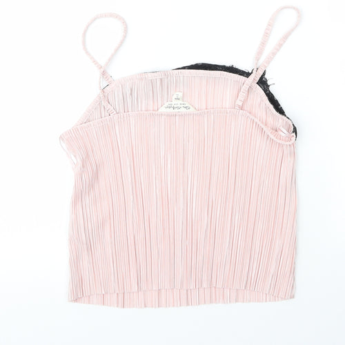 Miss Selfridge Womens Pink  Polyester Camisole Blouse Size 8 Round Neck