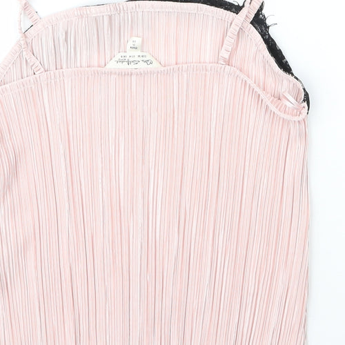 Miss Selfridge Womens Pink  Polyester Camisole Blouse Size 8 Round Neck