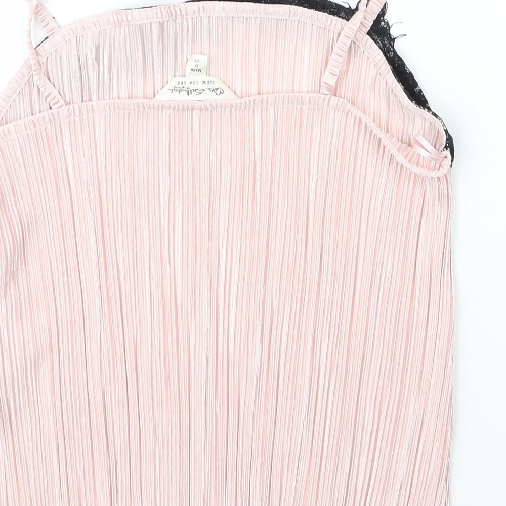 Miss Selfridge Womens Pink  Polyester Camisole Blouse Size 8 Round Neck