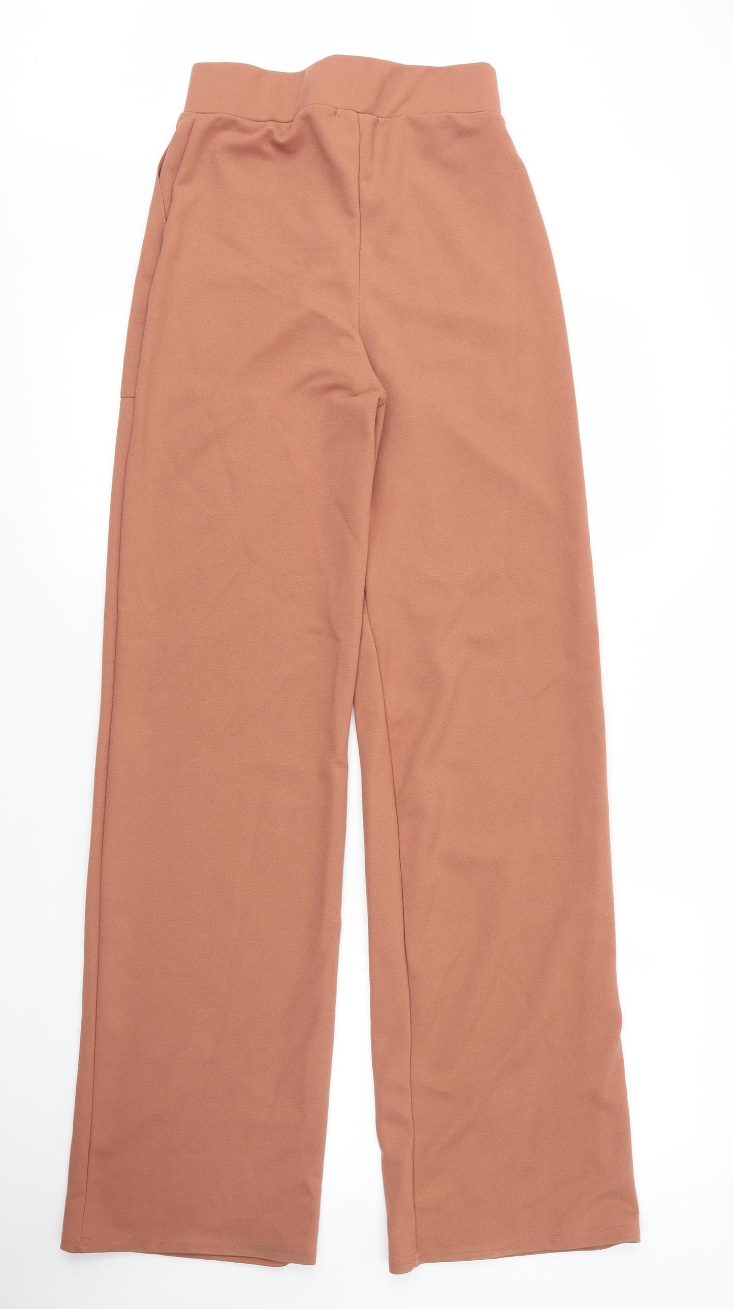 PRETTYLITTLETHING Womens Beige  Polyester Trousers  Size 10 L33 in Regular Zip