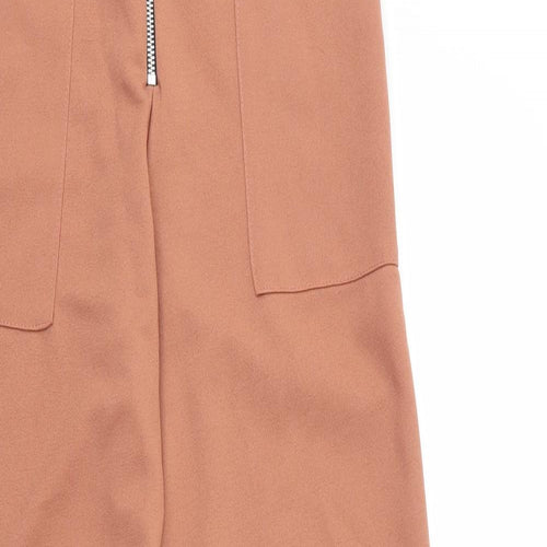 PRETTYLITTLETHING Womens Beige  Polyester Trousers  Size 10 L33 in Regular Zip