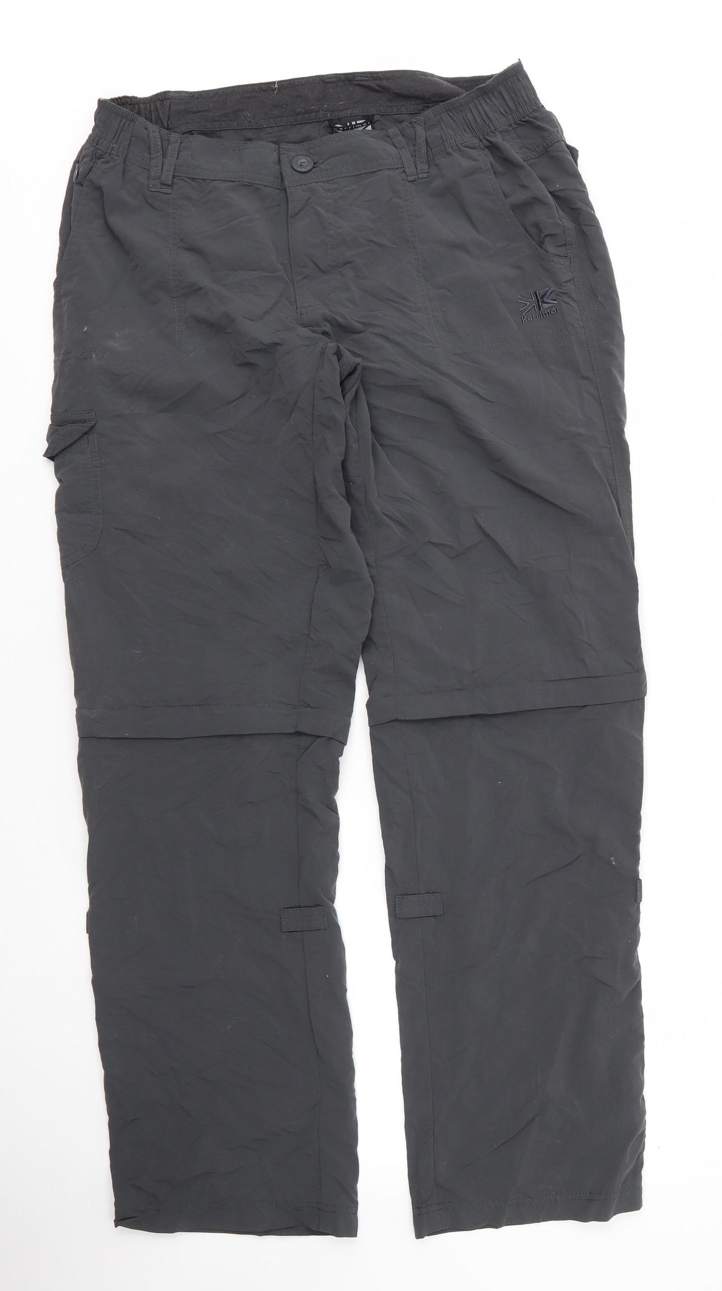 Karrimor Womens Grey  Nylon Cargo Trousers Size 14 L31 in Regular Zip