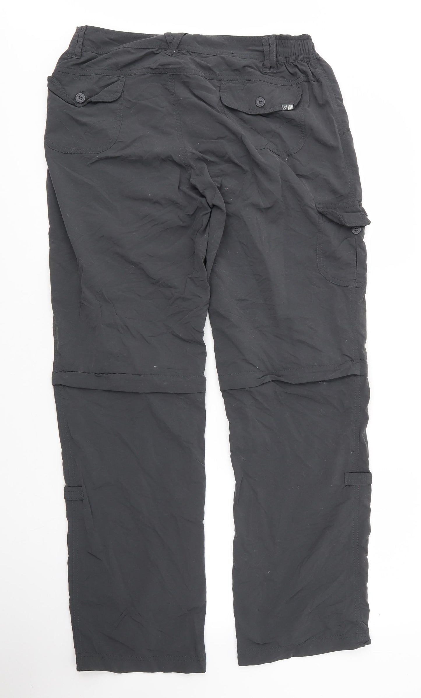 Karrimor Womens Grey  Nylon Cargo Trousers Size 14 L31 in Regular Zip