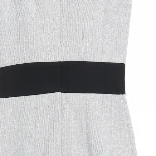 Dorothy Perkins Womens Grey  Polyester Sheath  Size 8  Square Neck Zip