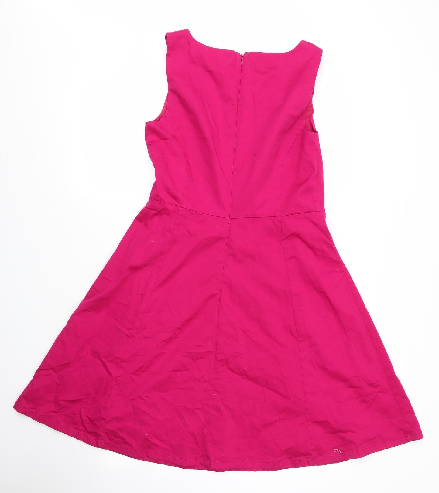 Ellos Womens Pink  Cotton A-Line  Size 12  Round Neck Zip