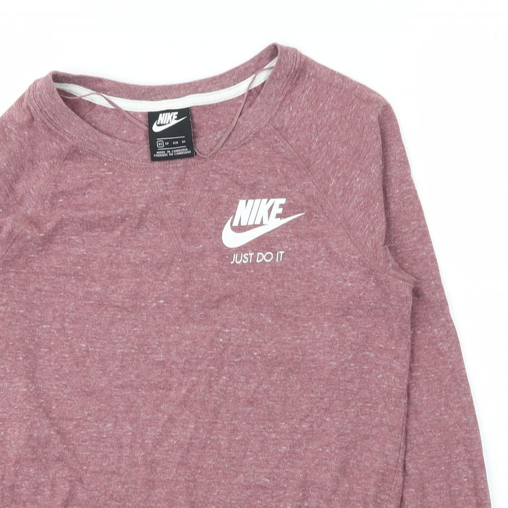 Nike Mens Purple Round Neck  Cotton Pullover Jumper Size XS