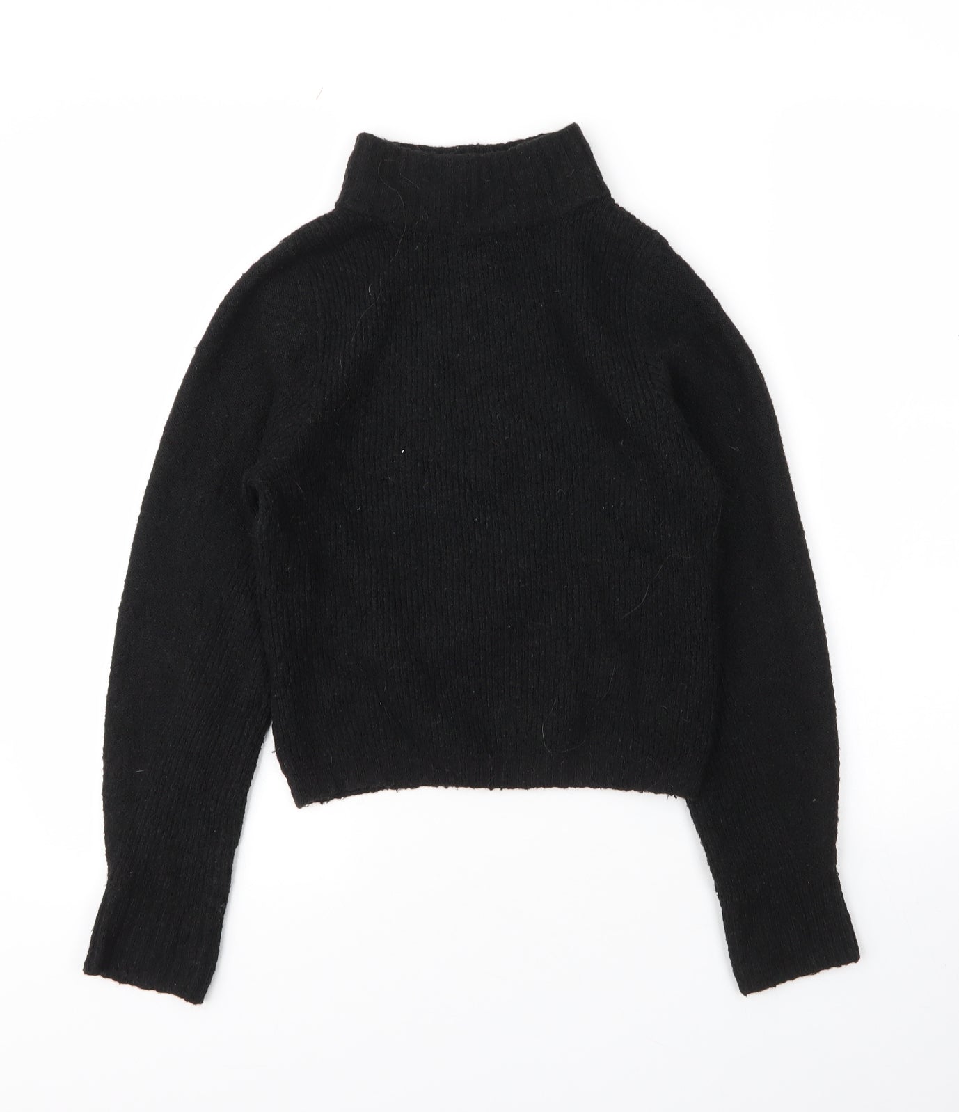 Topshop Womens Black Mock Neck  Acrylic Pullover Jumper Size S