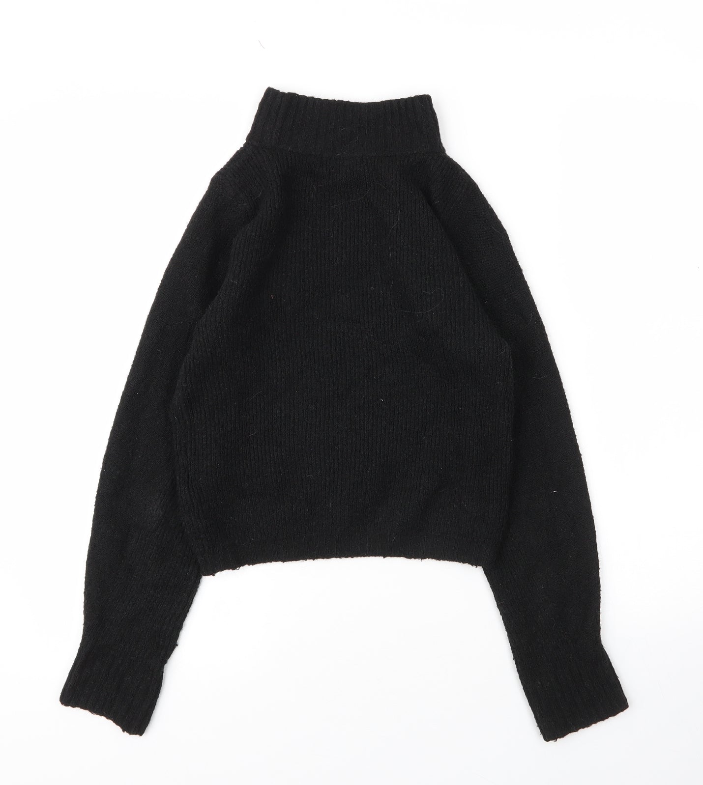 Topshop Womens Black Mock Neck  Acrylic Pullover Jumper Size S