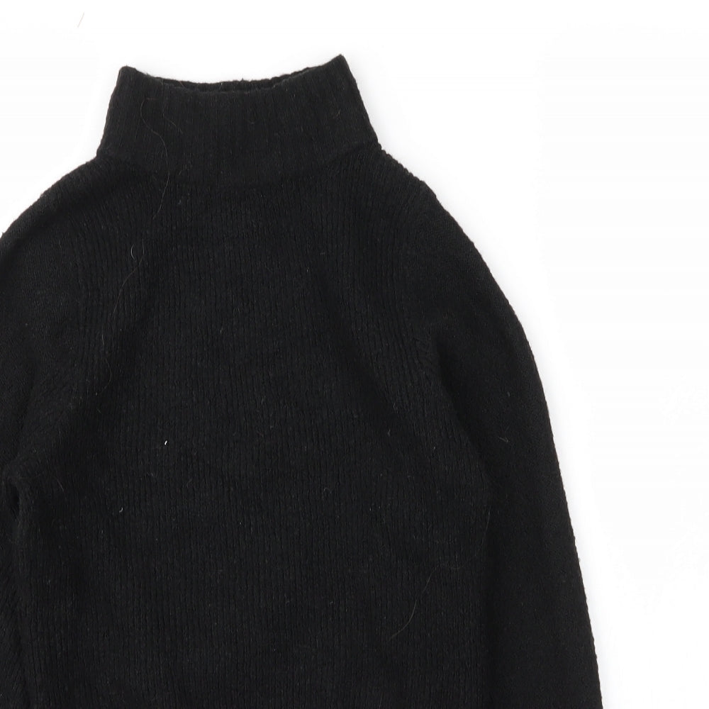 Topshop Womens Black Mock Neck  Acrylic Pullover Jumper Size S