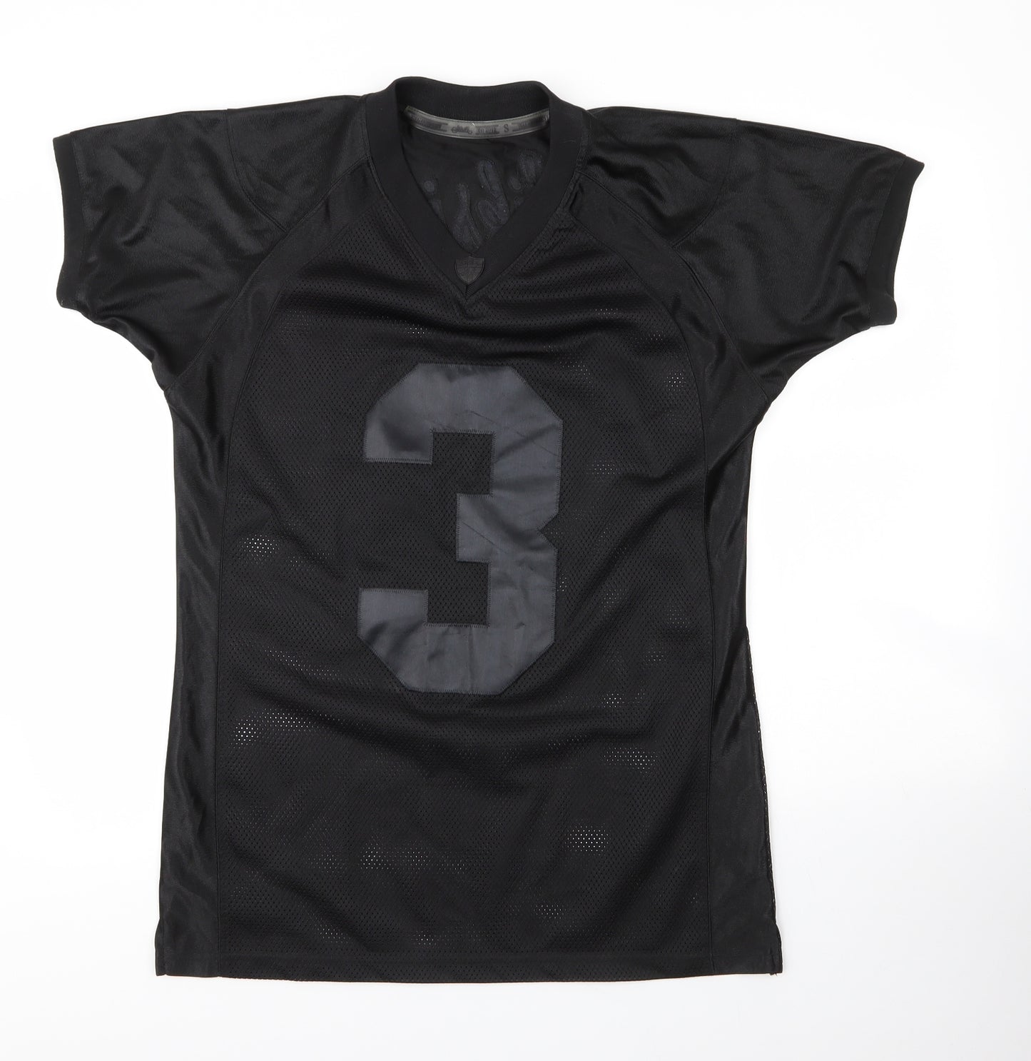 SikSilk Mens Black  Polyester Jersey T-Shirt Size L V-Neck