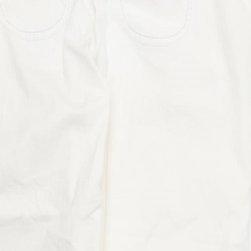 Gerry Weber Womens White  Cotton Capri Trousers Size 34 in L27 in Regular Zip