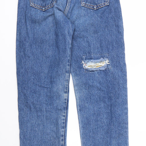 Europa Womens Blue  Cotton Mom Jeans Size 28 in L28 in Regular Zip