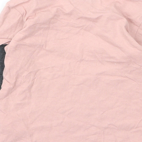 NEXT Boys Pink  Cotton Basic T-Shirt Size 6-9 Months Round Neck