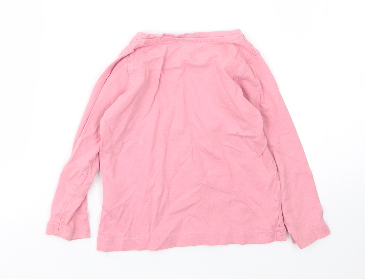 Mountain Warehouse Girls Pink  Cotton Basic T-Shirt Size 2 Years Round Neck